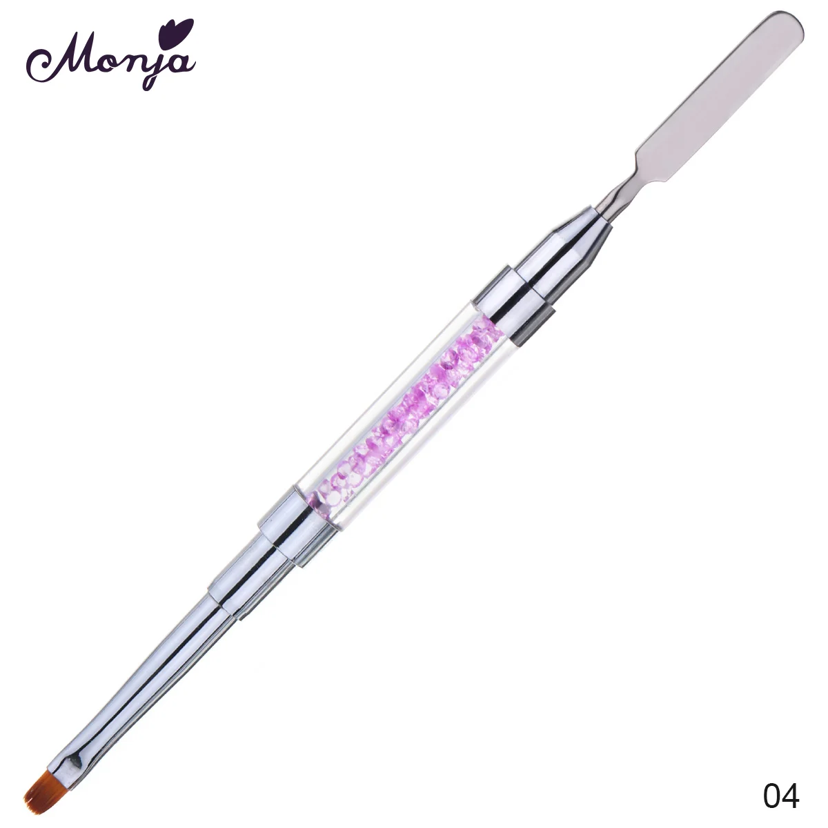 Monja 1 шт. двойной для ногтей искусство фара терапия ручка кристальная резная живопись Маникюрный Инструмент - Color: SKU004006-04