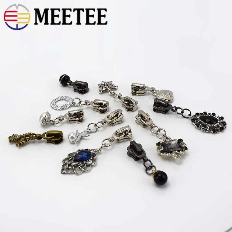 Meetee 5 шт. # металлические ползунки для молнии Head MetalZip DIY куртки одежда застежка