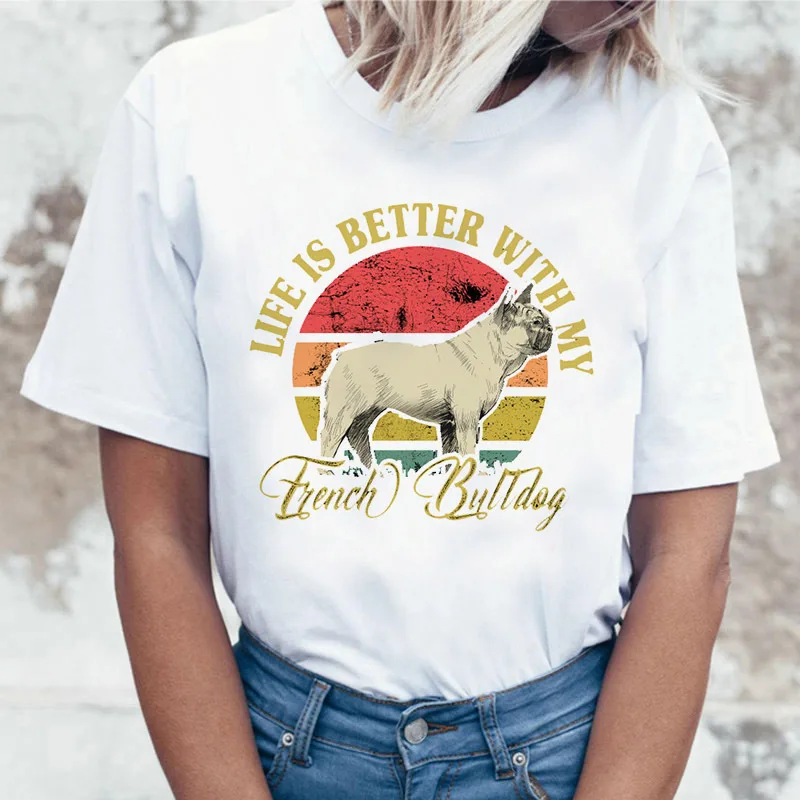 Dachshund Pug Teckel забавная футболка для женщин Harajuku милый Французский бульдог немецкая овчарка питбуль футболка Feamle Топы - Цвет: 2083