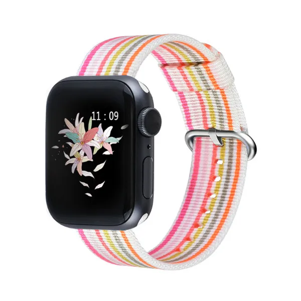 Тканый нейлоновый сменный ремешок для Apple Watch series 4/5 40 мм 44 мм тканевый браслет для Iwatch series 3 2 1 38 мм 42 мм - Цвет ремешка: Color 35