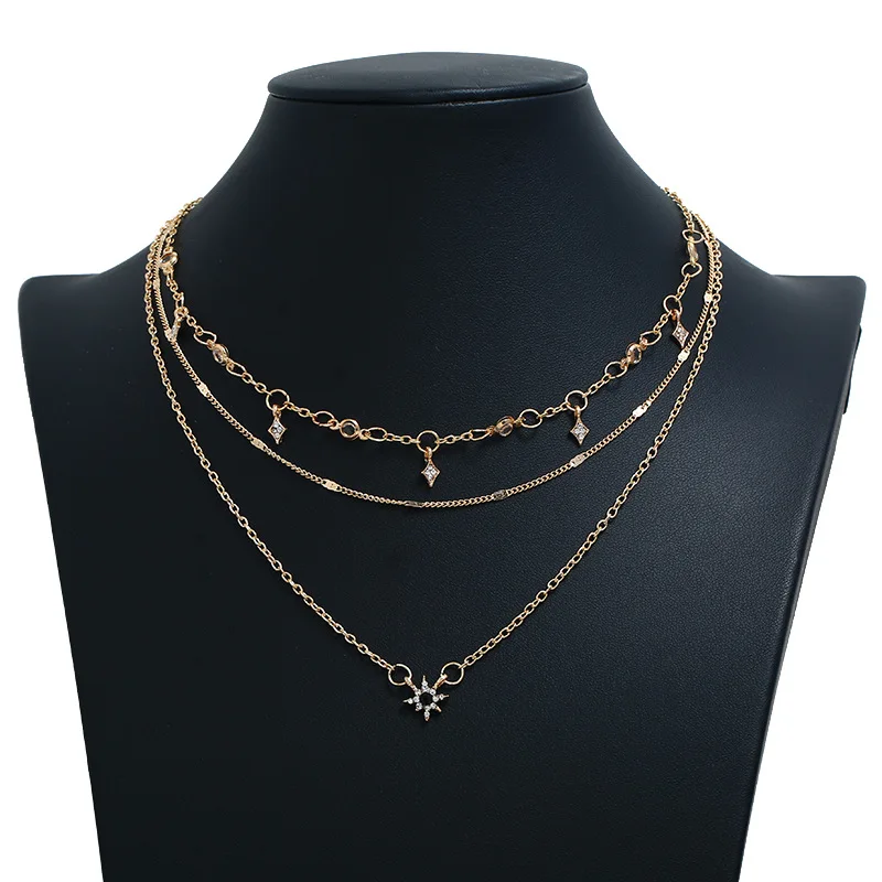 

Europe And America Creative Natural Handmade Hanging Alloy Necklace Fashion Simple Ethnic-Style Beach Choker Popular Ornament