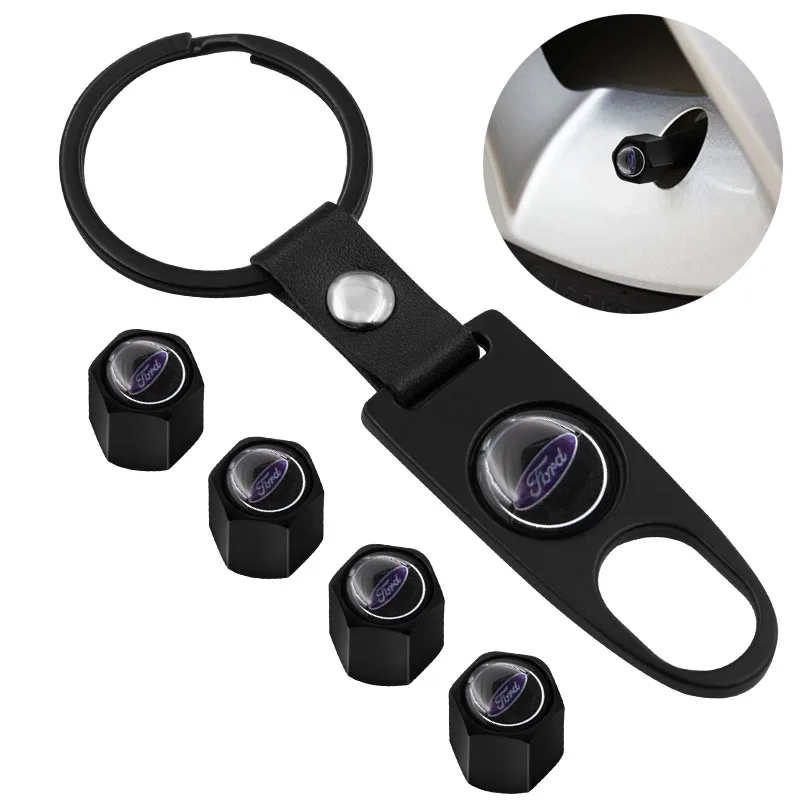 

1set Metal Car Keychain Key Chain Car Tire Wheel Valve Cap for Fords Mk2 Mk3 Mk4 Mk5 Mk7 Fiesta FOCUS 2 3 4 5 Car Accessories