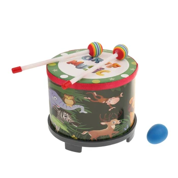 

Colorful Hand Rhythm Drum W/Drumstick Percussion Toys For Children Gift