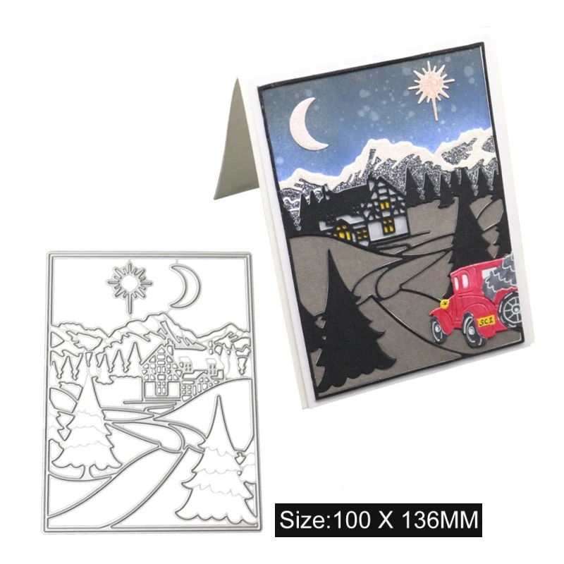 

​On The Way Home Driving Pattern DIY Carbon Steel Cutting Dies for Scrapbook