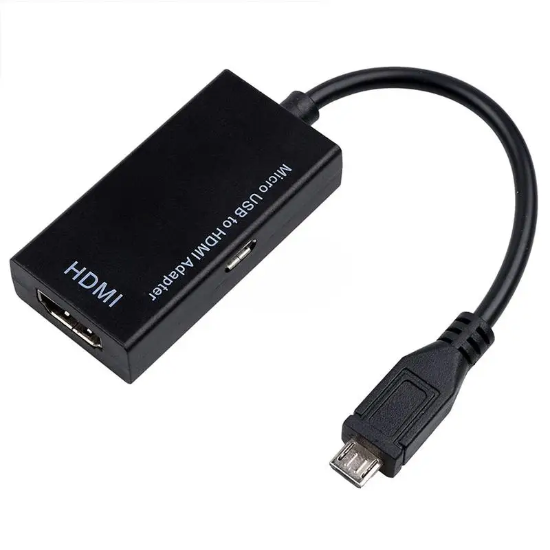 5-контактный разъем micro-USB штекер Micro USB к HDMI HD кабель конвертер адаптер для портативных ПК ТВ-коробка и VGA Выход устройств R20 - Цвет: black