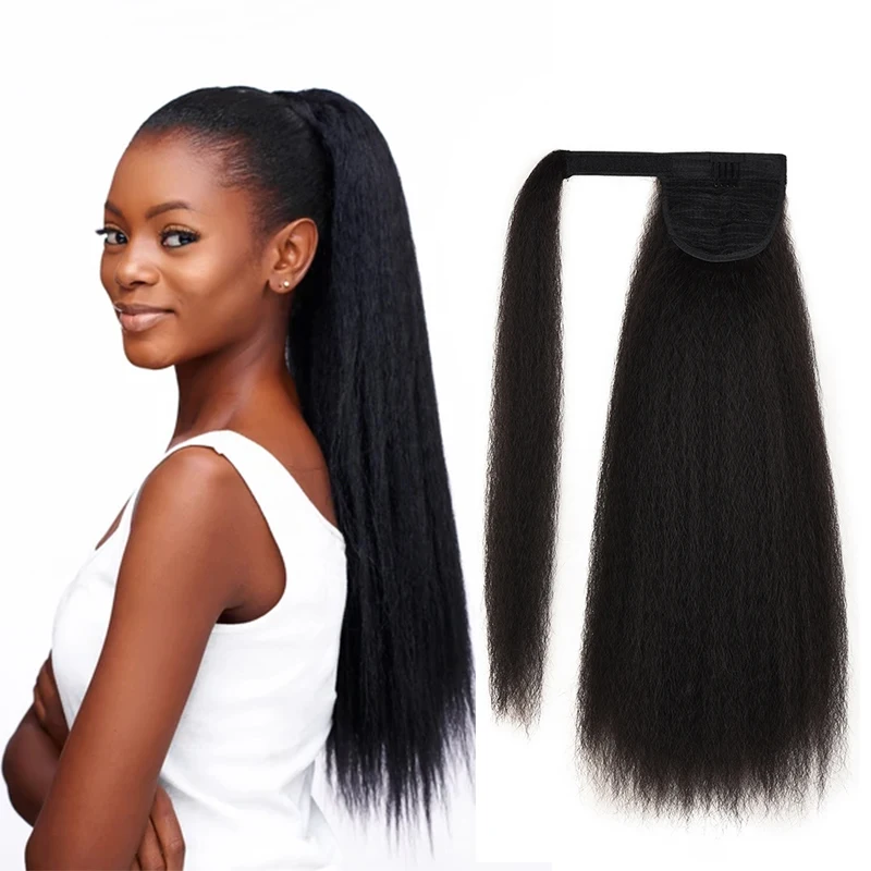 

XISHIXIUHAIR22" Adjustable Strap Kinky Curly Yaki Ponytail Hairpiece For Women With Comb Synthetic PonyTail False Hair Extension