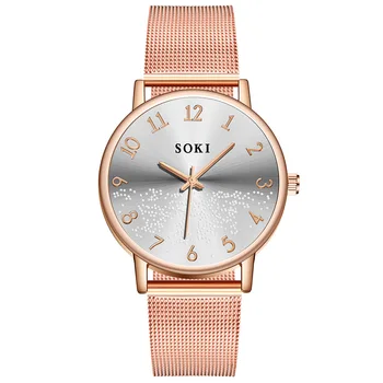 

Luxurywatches women star steel wire strap Female Clock Quartz Wristwatch Fashion Ladies Wrist Watch reloj mujer relogio feminino
