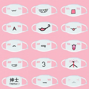 

Mainlead Cute Emoticon Mask Fashion Winter Cotton Funny Auti-Dust Anime Emotiction Kawaii Half Mouth Face Mask