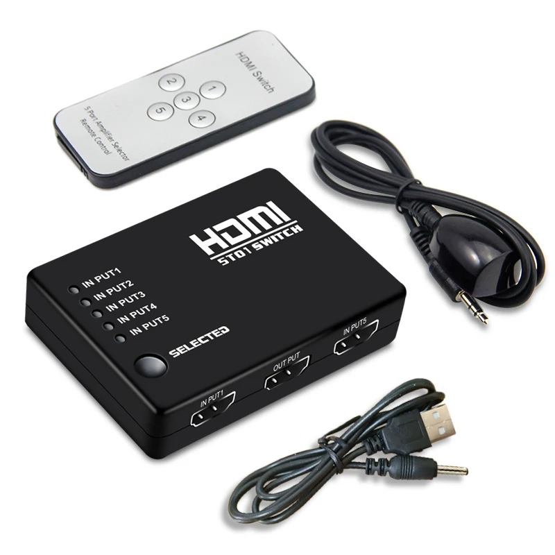 Новый HDMI коммутатор сплиттер концентратор 5 портов 1080P видео с ИК пультом