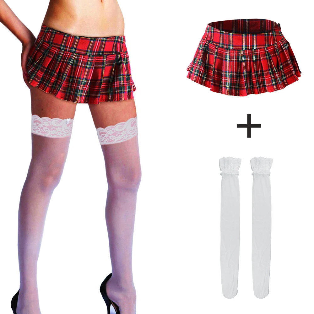 2020 Women Plaid Mini Skirt Sexy Cosplay Uniform Pleated Skirts School Girl Sexy Zipper Short