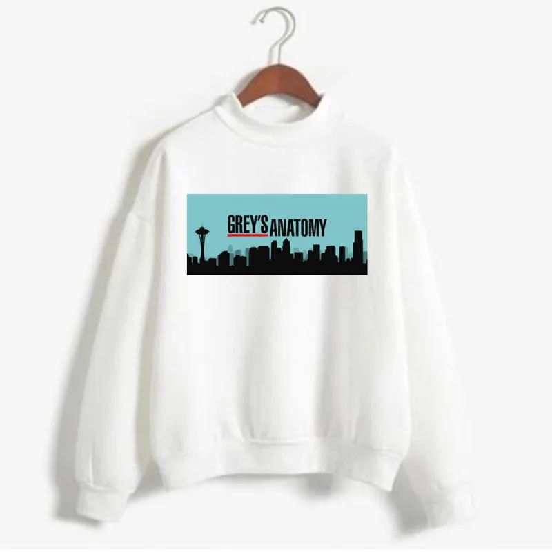 Женские толстовки, толстовка greys anatomy, белая Толстовка harajuku, худи с круглым вырезом, женская одежда, хлопок, повседневная, негабаритная, худи