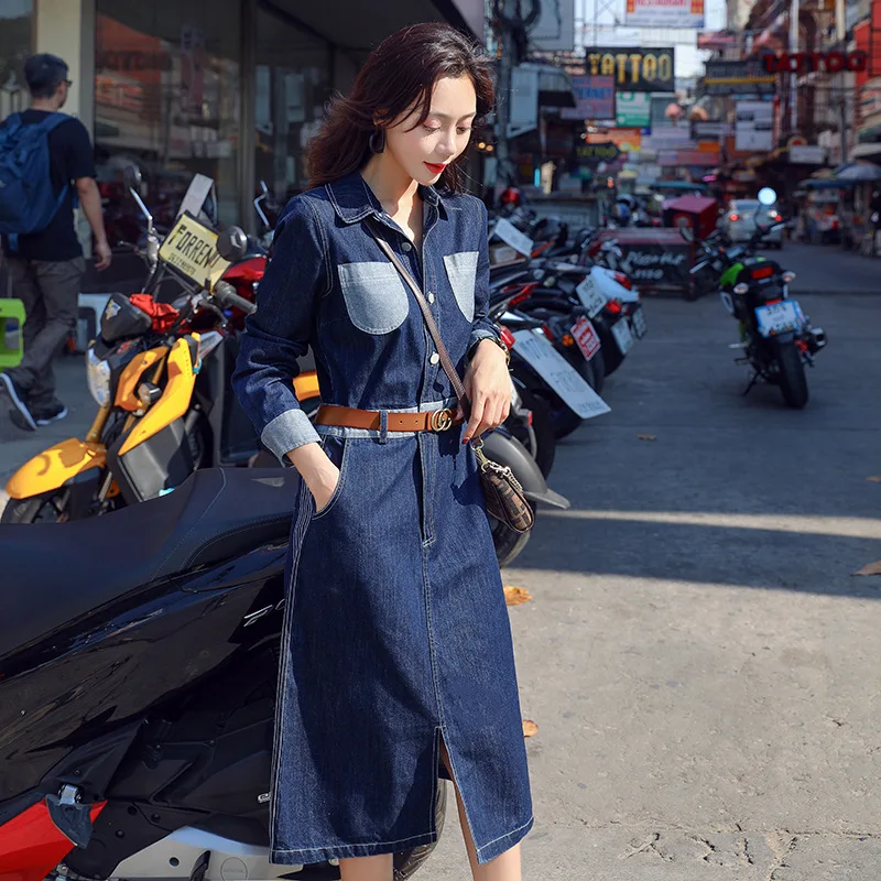 

Computer Cable Lock Women's 2020 New Style WOMEN'S Dress Spring Ozhouzhan Fashion Waist Hugging Slimming Western Style Denim Ski