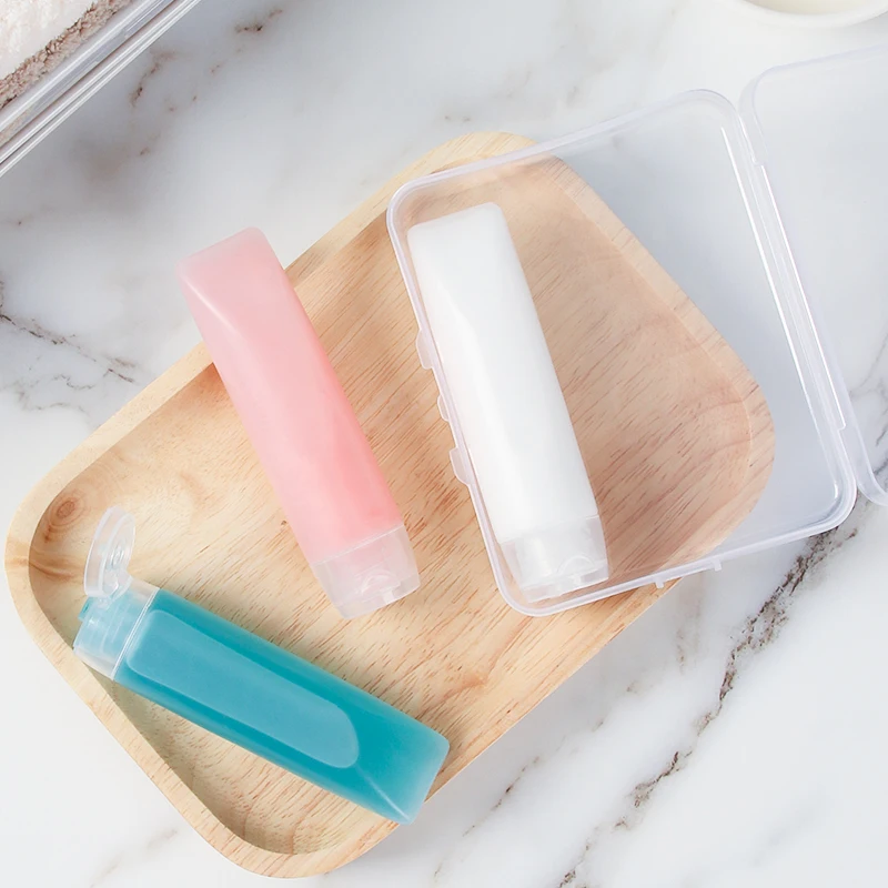 3pcs Leakproof Mini Small Cream Tube Pack Squeeze Travel Bottle Set Kit Empty Jar For Cosmetics Shampoo Gel Portable Container refillable bottle,refillable plastic bottles