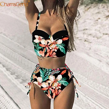 

Vintage Printed Bikini Women Swimwear Tankini Push Up high waist Brazilian Swimwear Swimsuit Swimming Suit Bathing 2020 Monokini