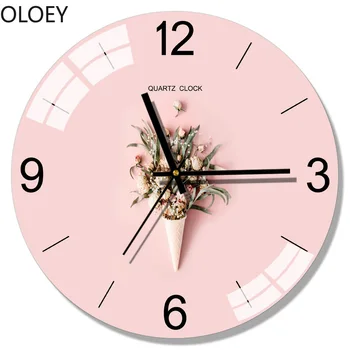

Modern Large Wall Clock Mechanism Living Room Bedroom Home Decor Wall Watch Glass Creative Nordic Silent Bedroom Quartz Clock