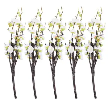 

1 Set 5 Pcs Artificial Wintersweets Simulated Realistic Flower Branches (White)