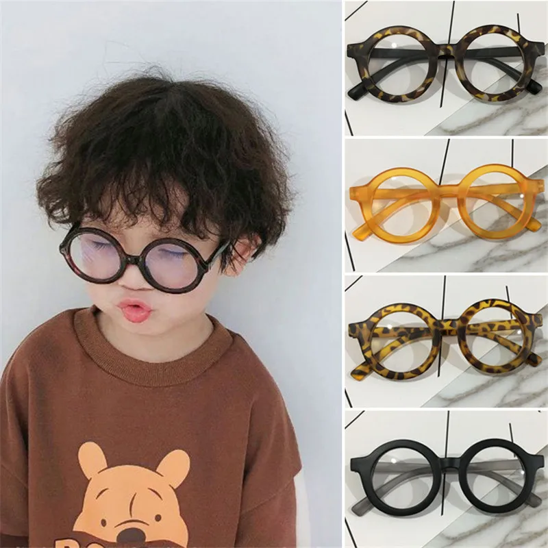 

Children Anti Blue Light Round Glasses Kids Retro Fashion Clear Lens Eyeglasses Boys Shades Plain Eyewear Girls Goggles