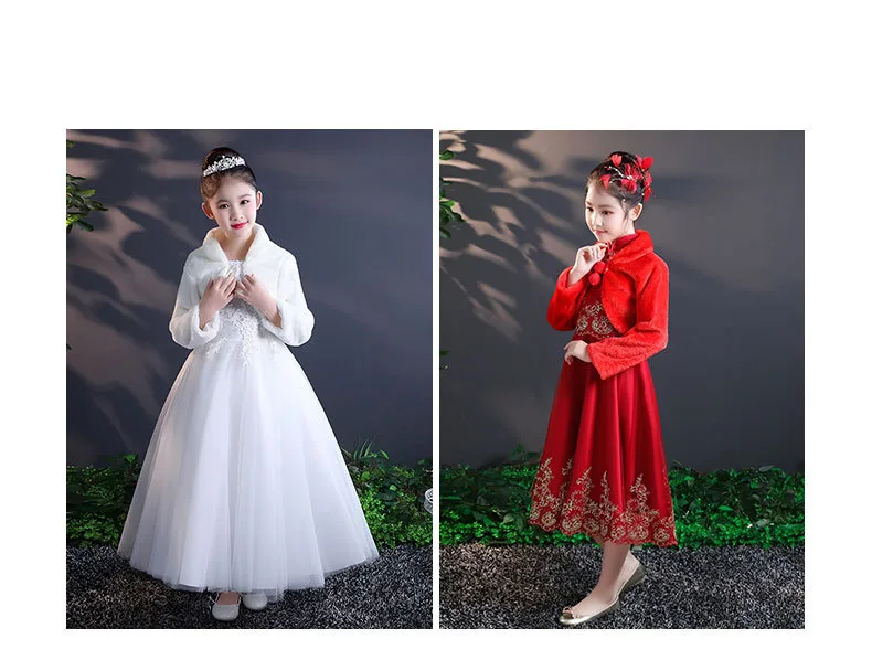 Baby Girl Coats Without Dress Kids Faux Fur Warm Short Jacket for Wedding Party Formal Girls Bolero Toddler Girl Outwear