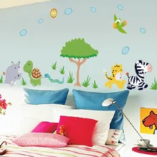 Импортные товары Лидер продаж модная детская комната мультфильм животных украшения настенные наклейки для детского сада учительницы стены MJ8003