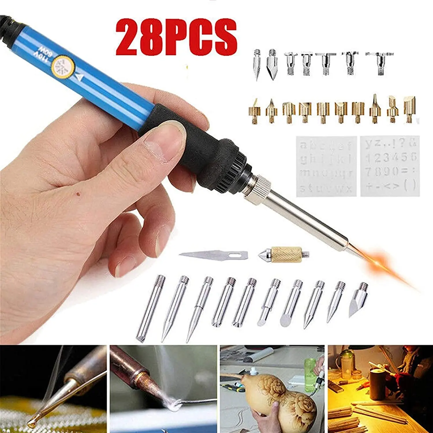 Power Tools Pyrography Carve Engraver Set Pen Kit Electric Soldering