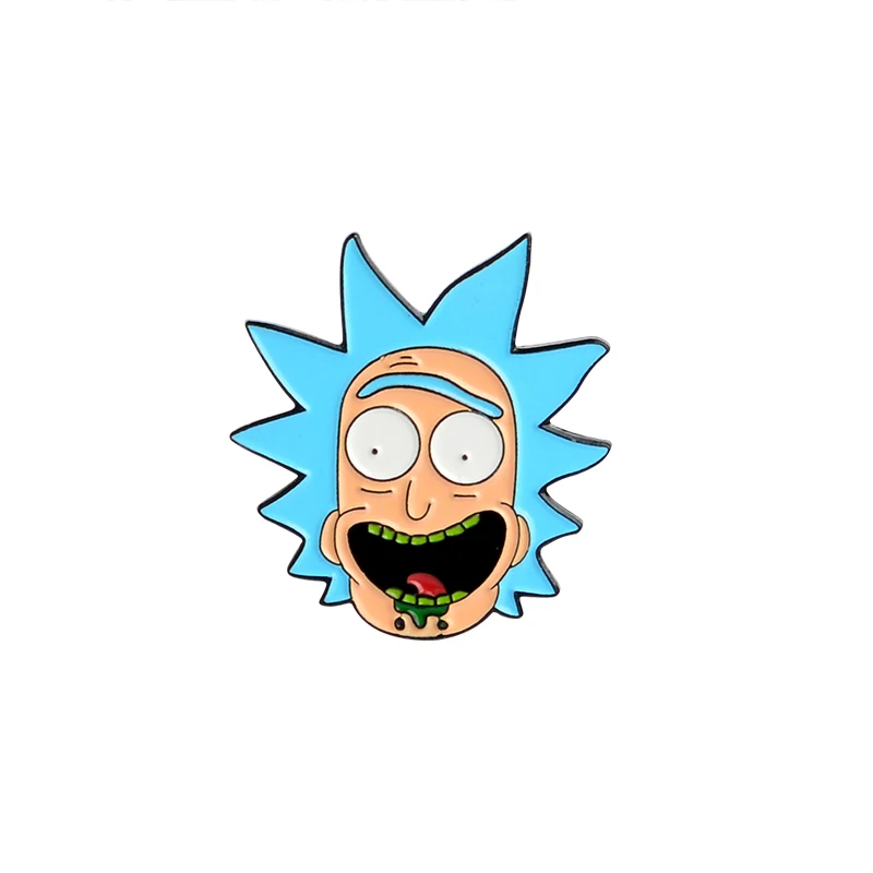 Rick And Morty Pin Pickle Rick Enamel Pin brooches Badges Enamel pins Accessories Men Women Brooch - Окраска металла: as picture