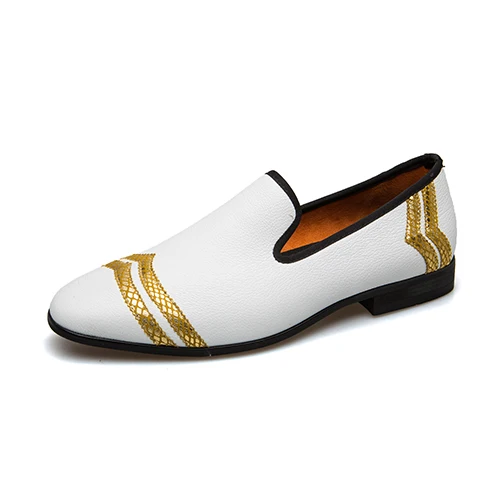 MEIJIANA Men Loafer Fashion Shoes Handmade Men's White Luxury Men Casual Loafers Wedding Shoes - Цвет: Цвет: желтый