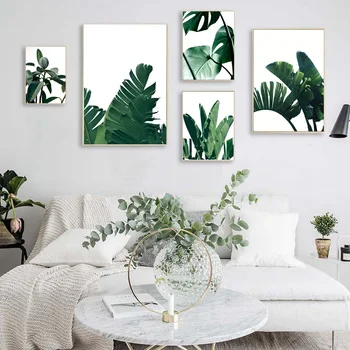 

Green Plant Banana Leaves Poster Print Wall Art Canvas Painting Nordic Style Picture Living Room Decorative Picture Home Decor