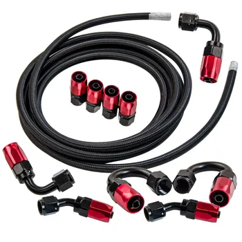 

16.4FT AN6 Stainless Braided Gas/Fuel/Oil Line Hose + End Fitting Fuel Line Kit