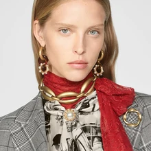 Самые новые женские ювелирные наборы ZA, Золотое колье, ожерелье из смолы, висячие серьги для женщин, модные двойные открытые кольца, свадебный браслет с шармом