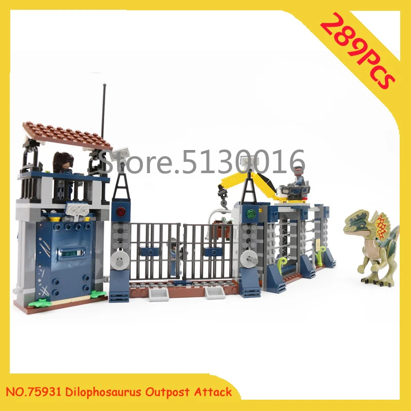 

In Stock Dilophosaurus Outpost Attack 10923 Jurassic World Series 389PCS Jurassic Park Building Blocks Model Children Toys 75931