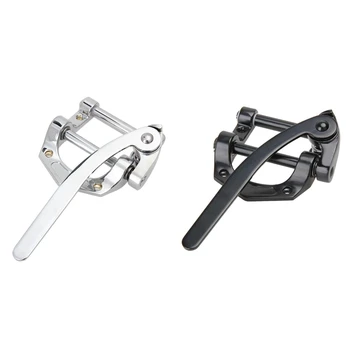 

2 Set Durable Alloy Vibrato Tailpiece Tremolo Bridge for Electric Guitar, Black & Silver