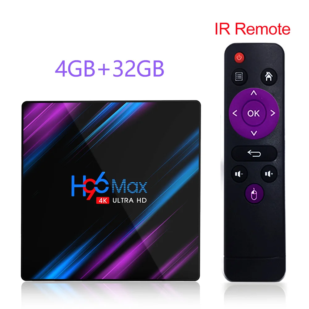 H96MAX Smart 4K tv Box Android 9,0 4 Гб ОЗУ 64 Гб ПЗУ RK3318 1080p 60fps H96 Max медиаплеер Youtube телеприставка 2G16G - Цвет: 4GB 32GB