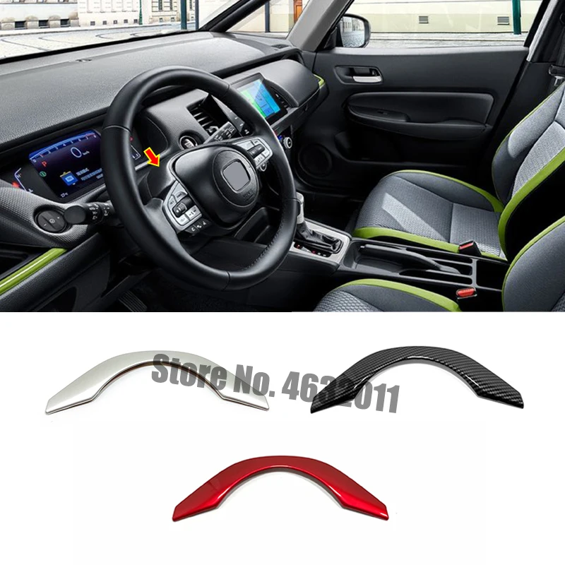 1PCS ABS Matte/Carbon Fiber/red Steering Wheel Panel Cover Trim Car Styling Accessories For Honda FIT JAZZ 2020 2021 accessories |