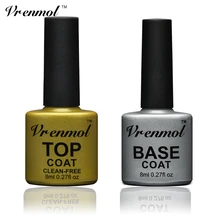 Vrenmol Poly гель Semic Перманентный не чистый лак верхнее Базовое покрытие гель лак верхнее покрытие Базовое покрытие основа прозрачный гель лак