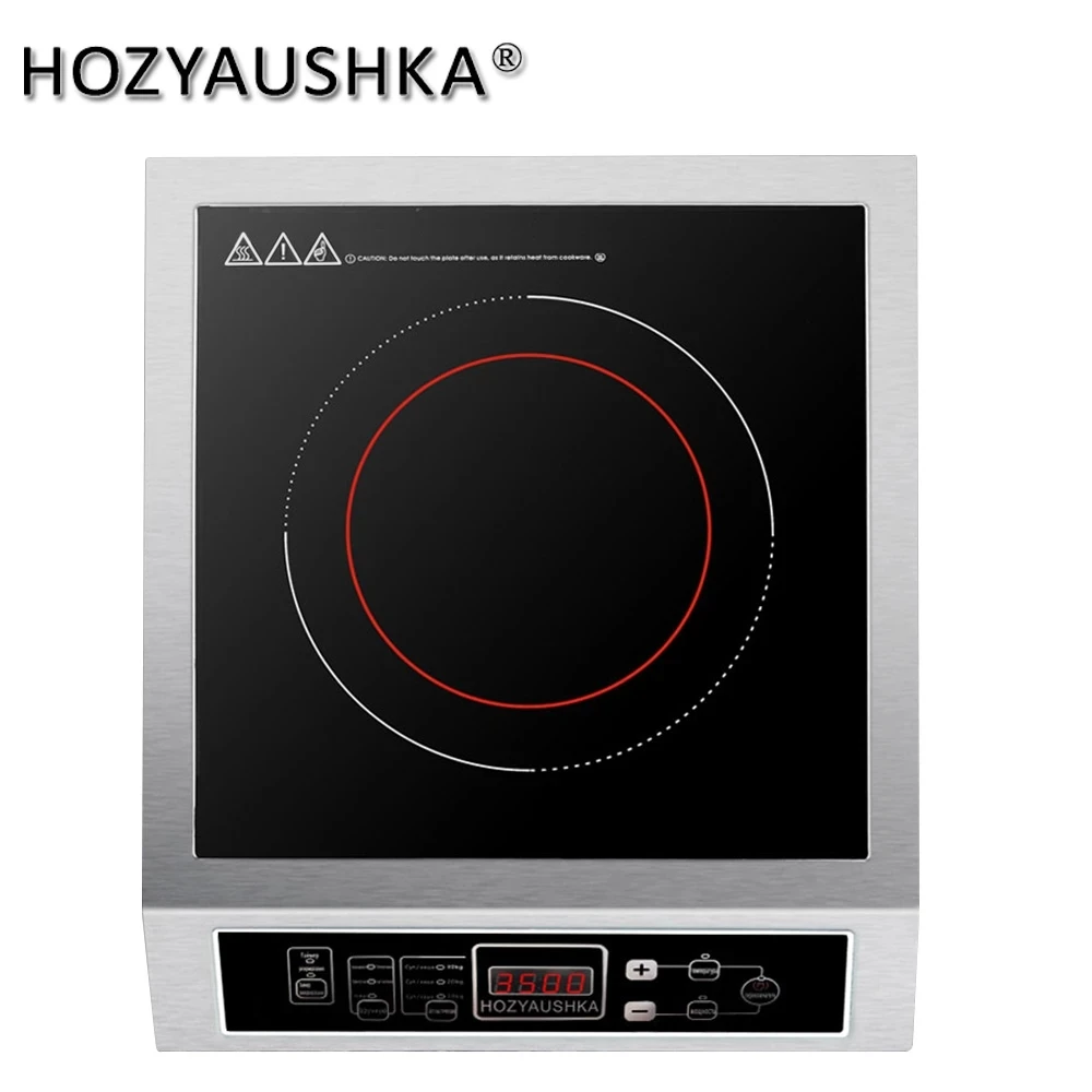 Induction cooker 3500W household high-power commercial flat desktop button stainless steel soup and stir-fry HOZYAUSHKA