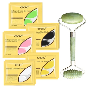 

Collagen Eye Mask 24K Gold Eye Masks Eye Patches Remove Dark Circles Anti Aging Moisturizing Eye Mask Pads Massage Face Roller