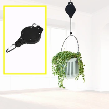 

Plant Hooks Pulley Adjustable Hook Retractable Pulley Hanging Basket Pull Down Hanger Plant Pots Hanging Basin Hook New