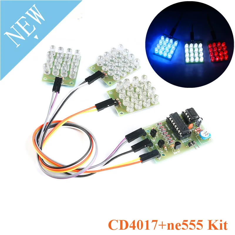 NE555 Flash Light Explosion-flashing LED Suite NEW DIY Kits CD4017 
