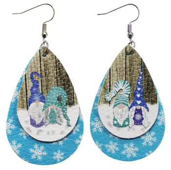 

Wholesale 300pairs Red black / white black Plaid Faux Leather Teardrop Earrings for Women Trendy Earrings