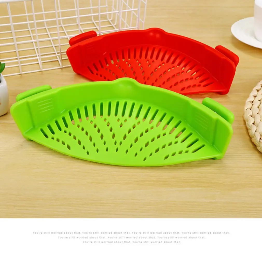 A2610 Kitchen Drainer Silicone Pot Side Vegetable Pouring Vegetable Drainer Household Filter Water Noodle Leakproof Drainer