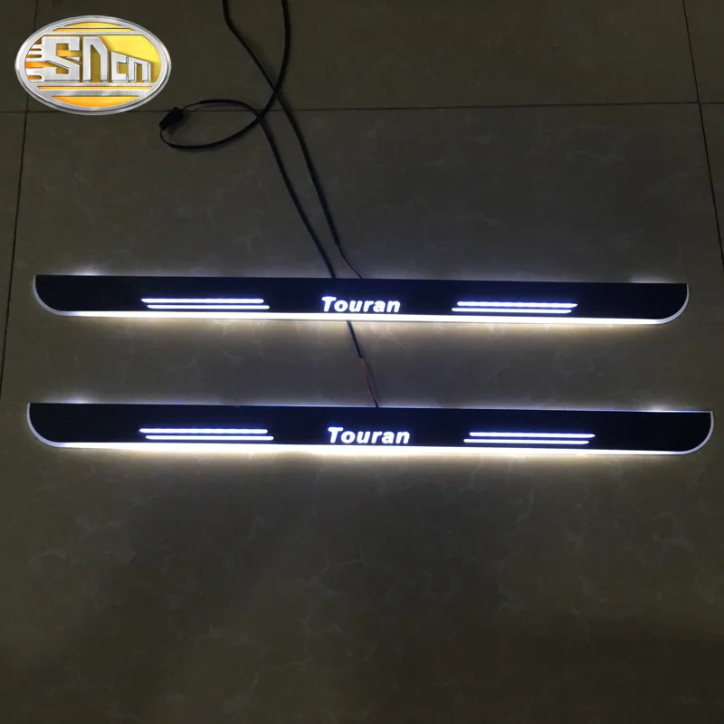 4Pcs For Volkswagen Touran 2010-2019 Trim Pedal Car Exterior Parts LED Door Sill Scuff Plate Pathway Dynamic Streamer light