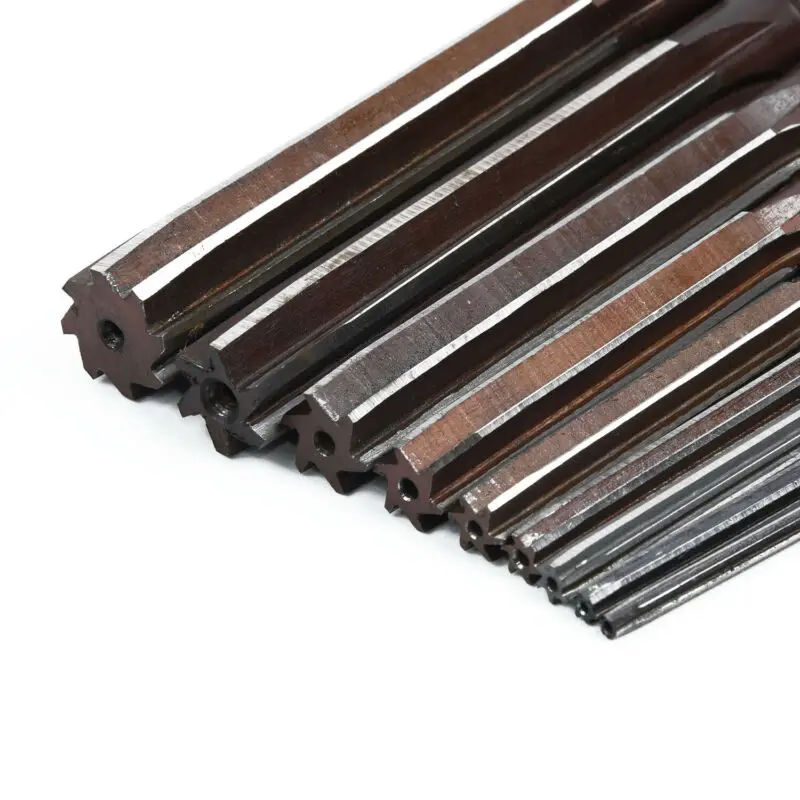 

9pcs Straight Shank H8 High Speed Steel Reamer Chucking Cutter Tools Supplies