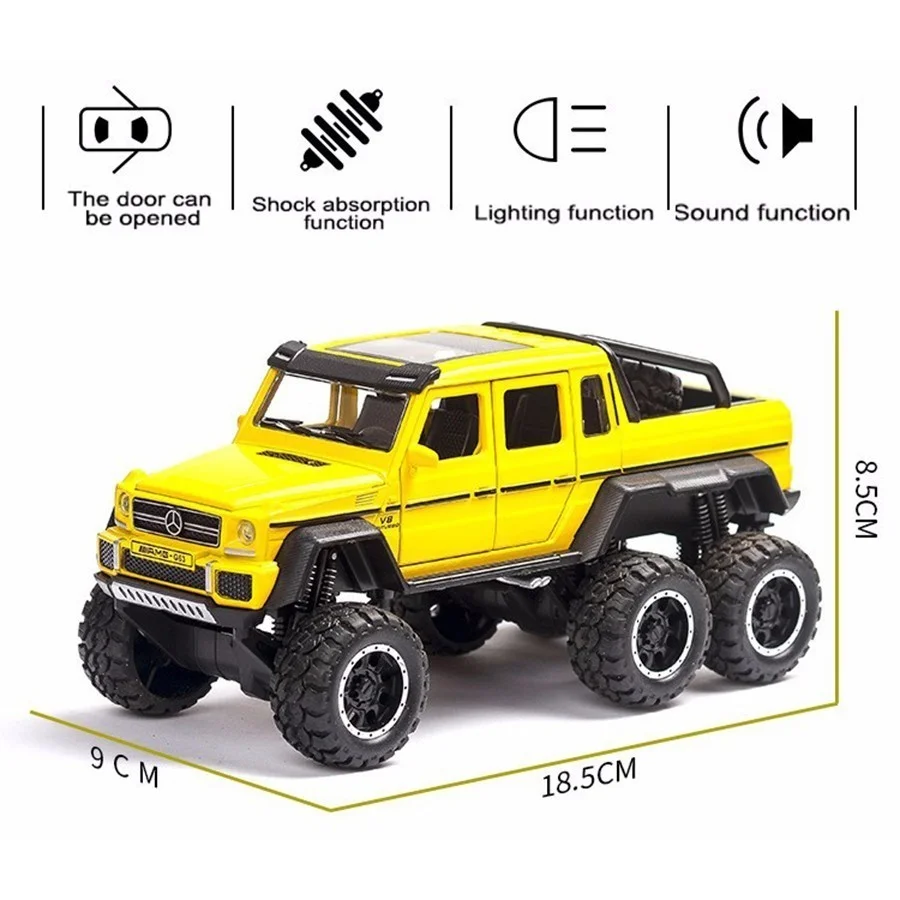 Хвалебный Горячая G63 6x6 модель автомобиля реалистичная форма высококачественный звуковой светильник металлический игрушечный автомобиль литье под давлением игрушечный транспорт детская игрушка