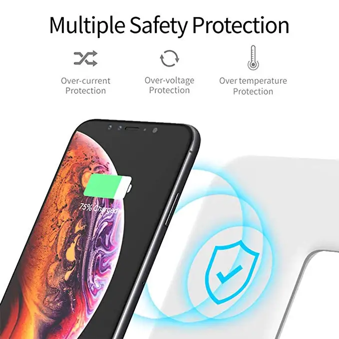 Беспроводное зарядное устройство 3 в 1 для iPhone Airpods Apple Watch 15 Вт Беспроводная