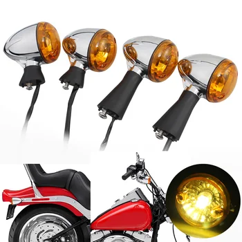 

Motorcycle LED Turn Signal Indicators Light Amber Blinker For Indian Scout sixty BOBBER 14-20 Front Rear Turn Signal