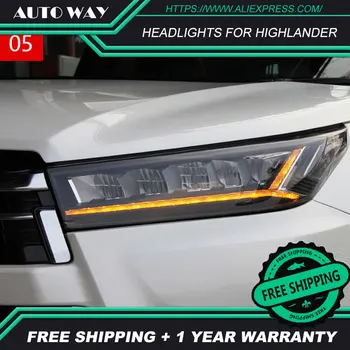 

Car Styling Head Lamp case for Toyota Highlander 2018 LED Highlander Headlights LED Highlander Headlight H7 D2H Hid Angel Eye