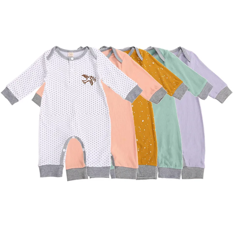 

New Autumn Winter Newborn Baby Rompers Clothes Cotton Long Sleeve Cartoon Printed Jumpsuit Playsuit Toddler Infant Outwear