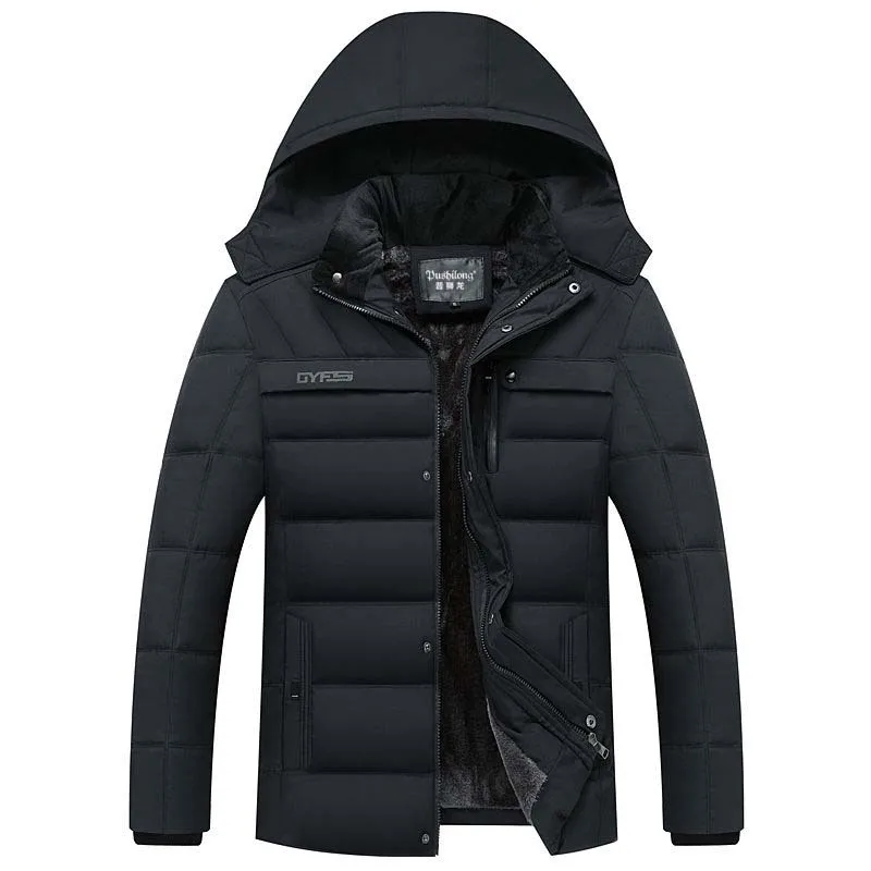 Winter Middle-aged Men'S Wear Dad Winter New Style Middle-aged Men's Brushed And Thick down Jacket Cotton-padded Clothes Coat