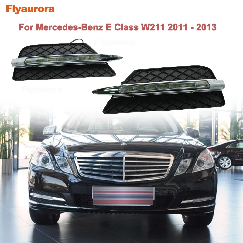 Для Mercedes Benz W203 W210 EClass W211 E200 E260 W204 W463 G500 G55 GL450 X164 Автомобильный светодиодный Габаритные огни DRL Противотуманные светильник Fit