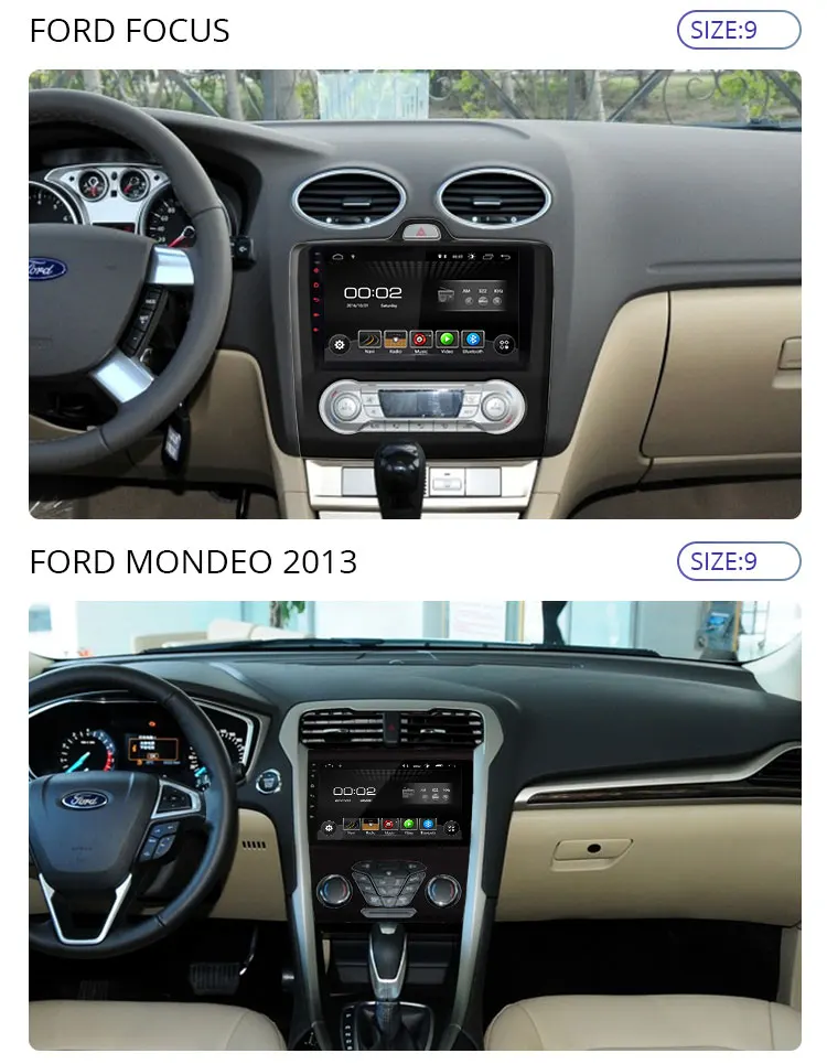 Besina Android 9,0 Автомобильный мультимедийный плеер для Ford aurus wifi gps навигация 1 Din автомагнитола стерео 2G+ 32G аудио